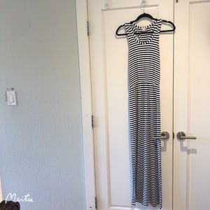 J crew striped sleeveless maxi dress